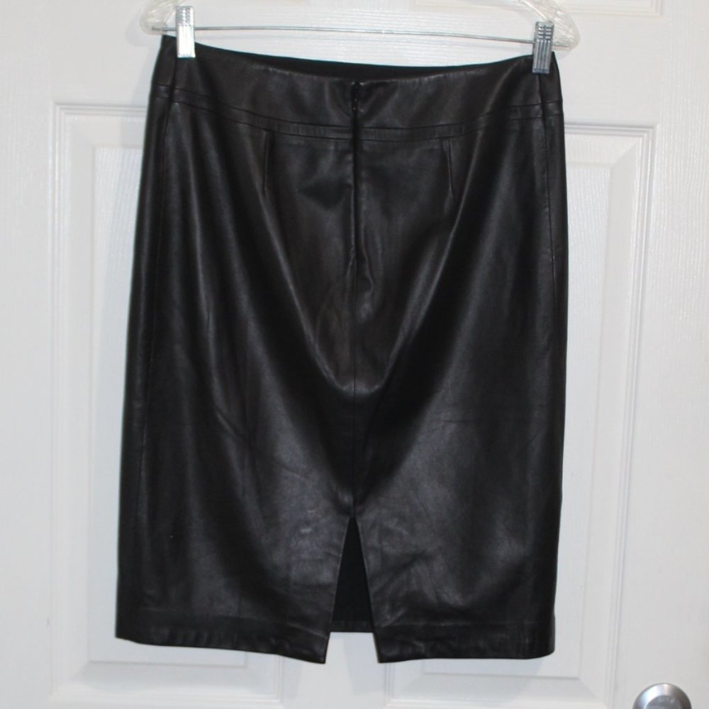 Ellen Tracy Women 4 Genuine Leather Skirt - Picture 6 of 7